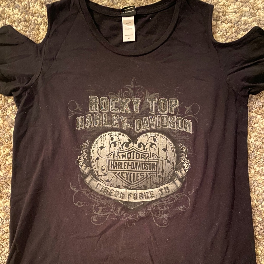 Cold Shoulder Harley Davison Shirt